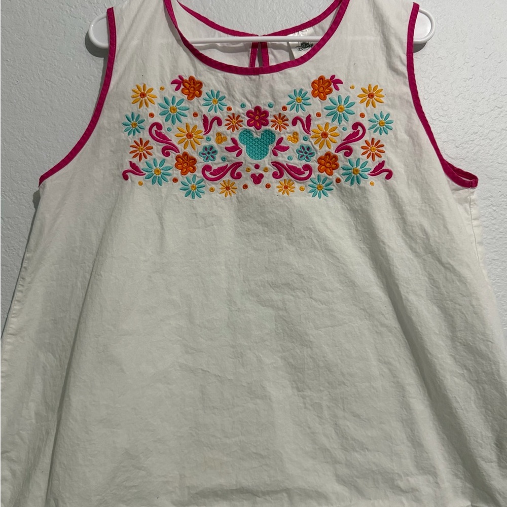 Disney Floral Embroidered Sleeveless Top